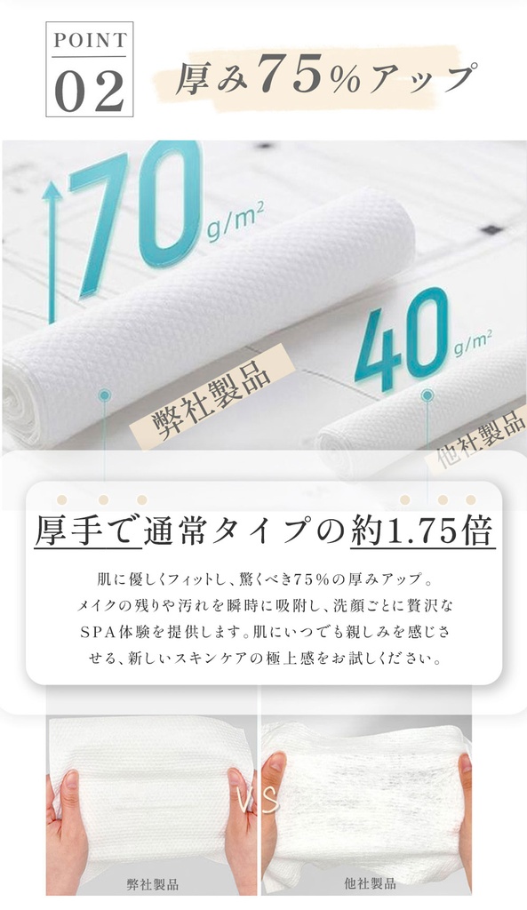 使い捨てフェイシャルタオル　60枚入