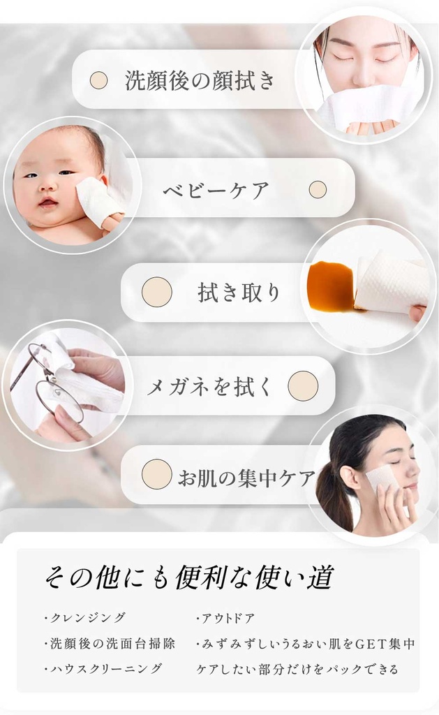 使い捨てフェイシャルタオル　60枚入