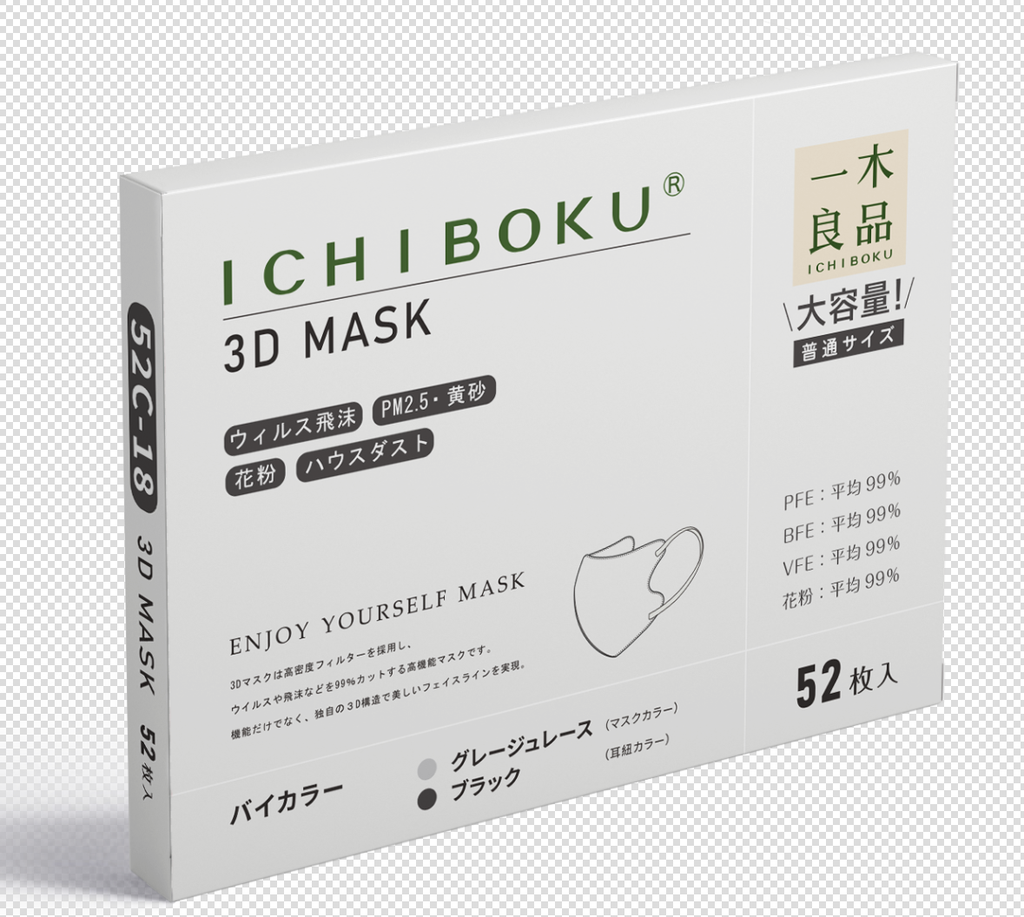 ICHIBOKUマスク 52枚入り/箱 (ベビーピンク, 普通タイプ)